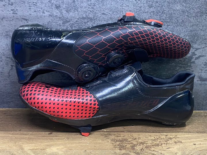 JN289 スペシャライズド SPECIALIZED S-WORKS 6 RD ビンディングシューズ 黒 3穴 EU44.5 ※ジャンク