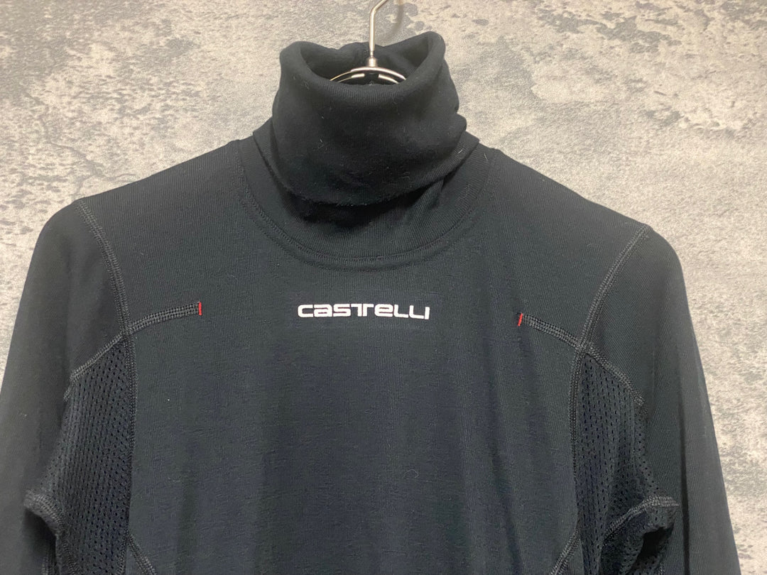 KB836 カステリ CASTELLI ロッソコルサ ROSSO CORSA 長袖 ベースレイヤー 黒 XS
