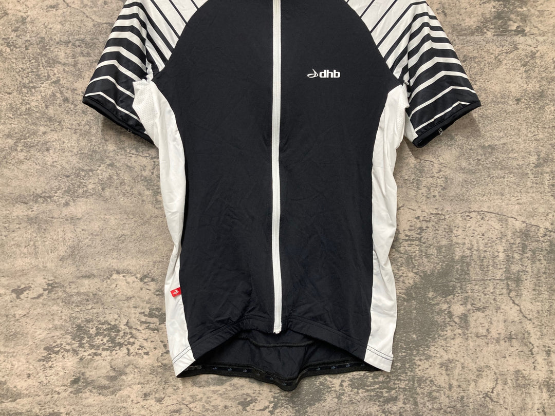 JS972 dhb 半袖 サイクルジャージ 黒 白 XS