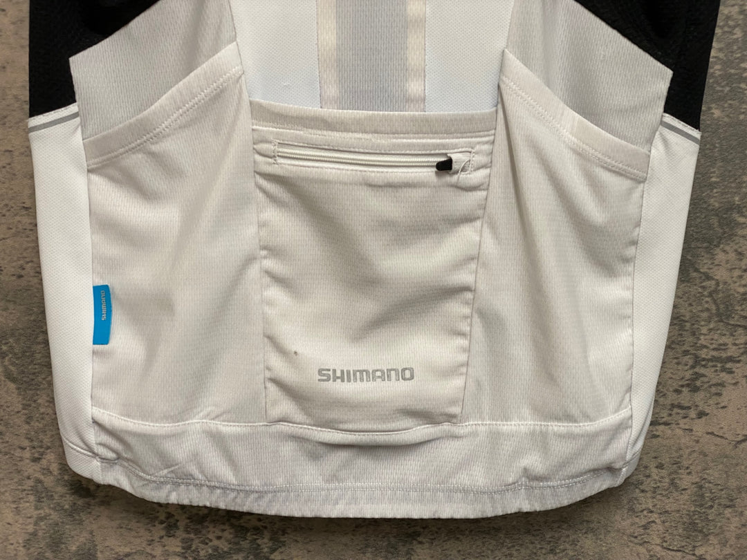 JO068 シマノ SHIMANO 半袖 サイクルジャージ 白 黒 L