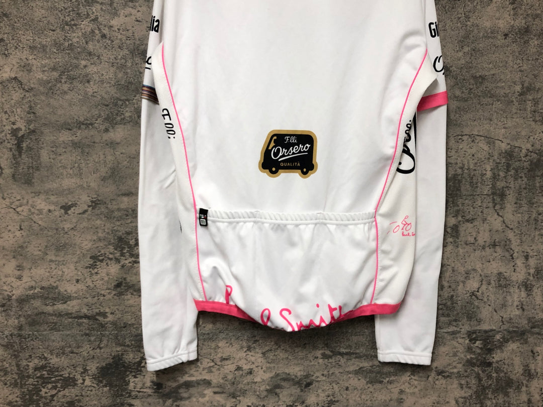 JR085 サンティーニ Santini 長袖サイクルジャージ 白 XL 裏起毛 Paul Smith