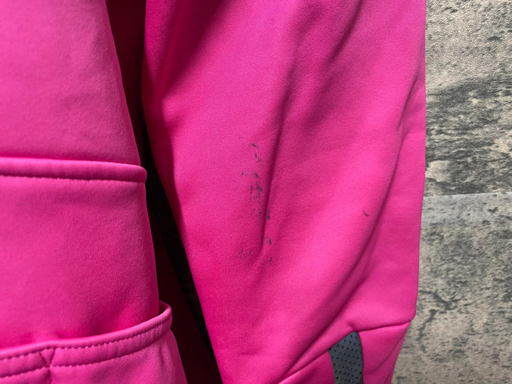 JK843 カステリ castelli 長袖サイクルジャケット ピンク L 裏起毛 GORE WIND STOPPER 汚れアリ