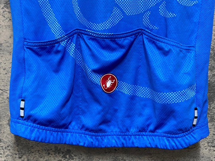 KB551 カステリ CASTELLI GARMIN 半袖 サイクルジャージ 青 S