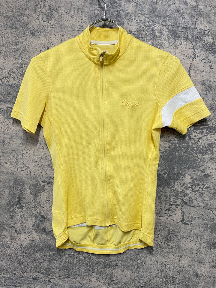 JT900 ラファ Rapha WOMEN'S LIGHTWEIGHT JERSEY 半袖サイクルジャージ黄 XS 汚れあり ※タバコ臭
