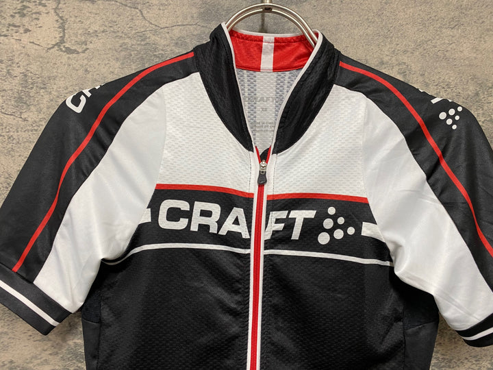 JH606 クラフト CRAFT 半袖 サイクルジャージ XSサイズ 黒 白 赤