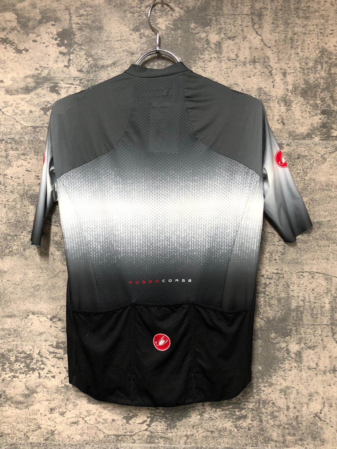 JS956 カステリ CASTELLI ROSSOCORSA 半袖 サイクルジャージ グレー 黒 M