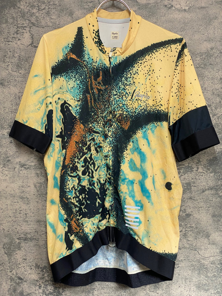 KL767 ラファ Rapha LACHLAN PRO TEAM TRAINING JERSEY 半袖 サイクルジャージ 黄色 XL