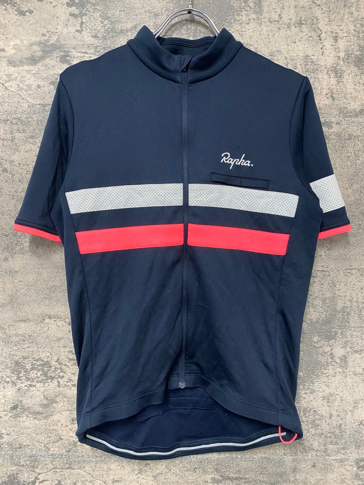 JH046 ラファ Rapha BREVET JERSEY Ⅱ 半袖 サイクルジャージ 紺 ピンク
