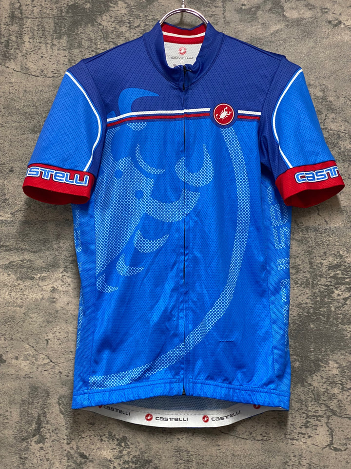 KB551 カステリ CASTELLI GARMIN 半袖 サイクルジャージ 青 S