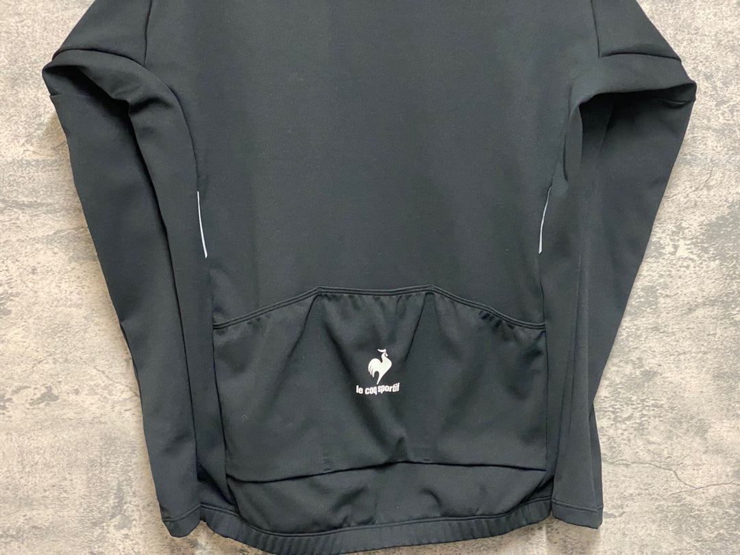 JP148 ルコックスポルティフ le coq sportif 長袖 サイクルジャージ 黒 白 M 裏起毛