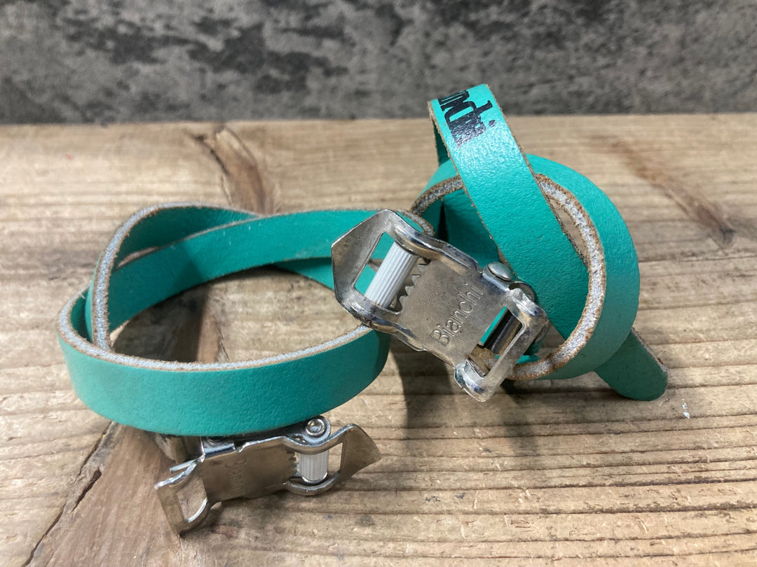 KM909 ビアンキ Bianchi ペダルストラップ チェレステ