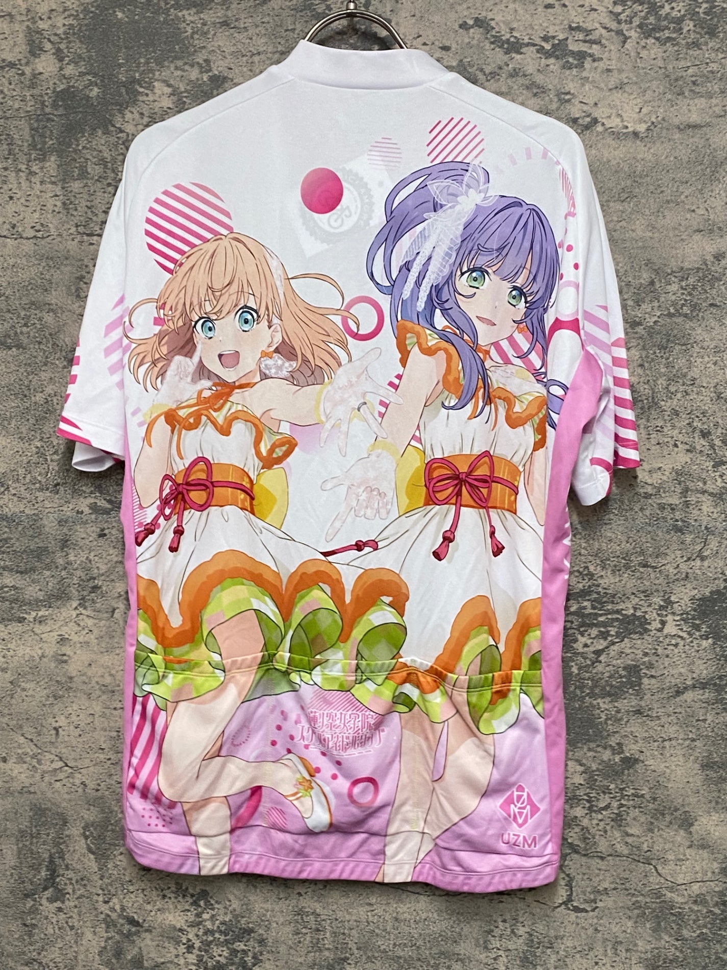 KG897 ファイス FICE 半袖 サイクルジャージ 白 ピンク XL ラブライブ
