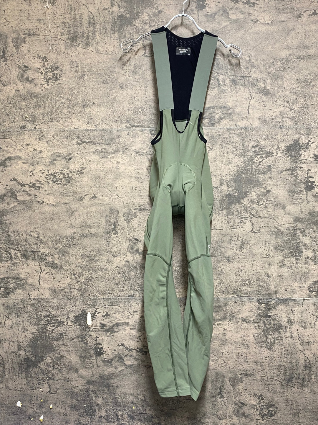 KM717 パスノーマルスタジオ PAS NORMAL STUDIOS ESSENTIAL THERMAL LONG BIBS ビブタイツ 緑 S 裏起毛