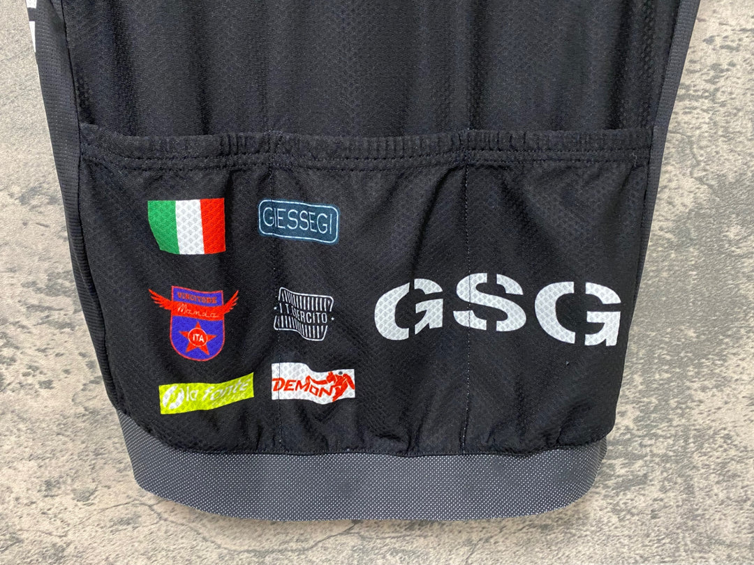 JH167 7ITA GSG 半袖サイクルジャージ 黒 S