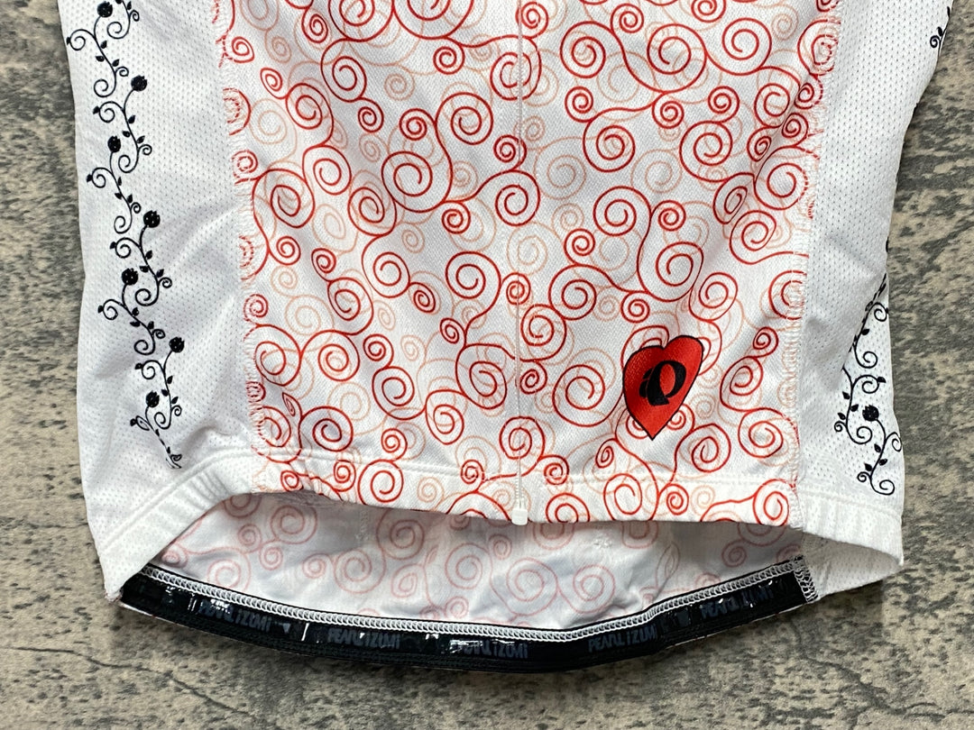KA223 パールイズミ PEARL iZUMi 半袖 サイクルジャージ 白 赤 S レディース