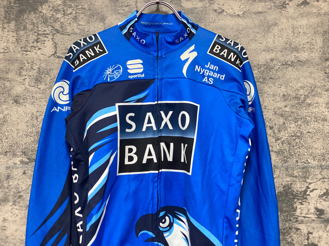 KJ803 スポーツフル sportful 長袖 サイクルジャージ 青 M 裏起毛 SAXO BANK