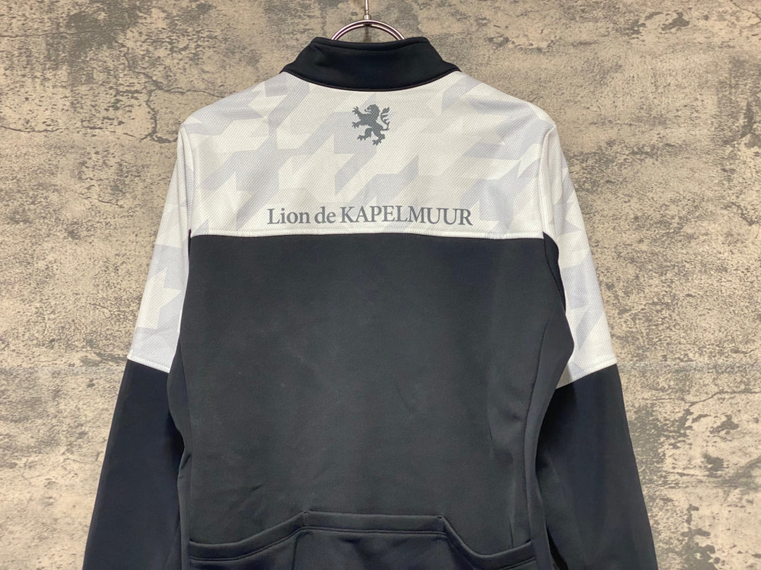 KJ828 リオンドカペルミュール Lion de kapelmuur 長袖 サイクルジャケット 白黒 ASIA M 裏起毛