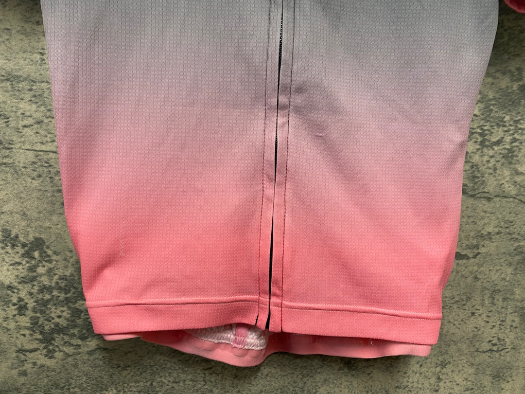 KM206 ラファ Rapha PRO TEAM TRAINING JERSEY 半袖 サイクルジャージ 黒グレーピンク S ※ほつれあり