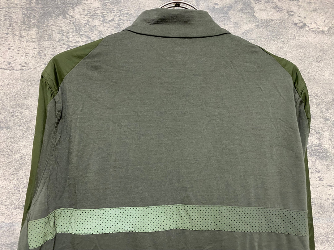 JP267 ラファ Rapha LONG SLEEVE BREVET WINDBLOCK JERSEY 長袖 サイクルジャージ カーキ XL