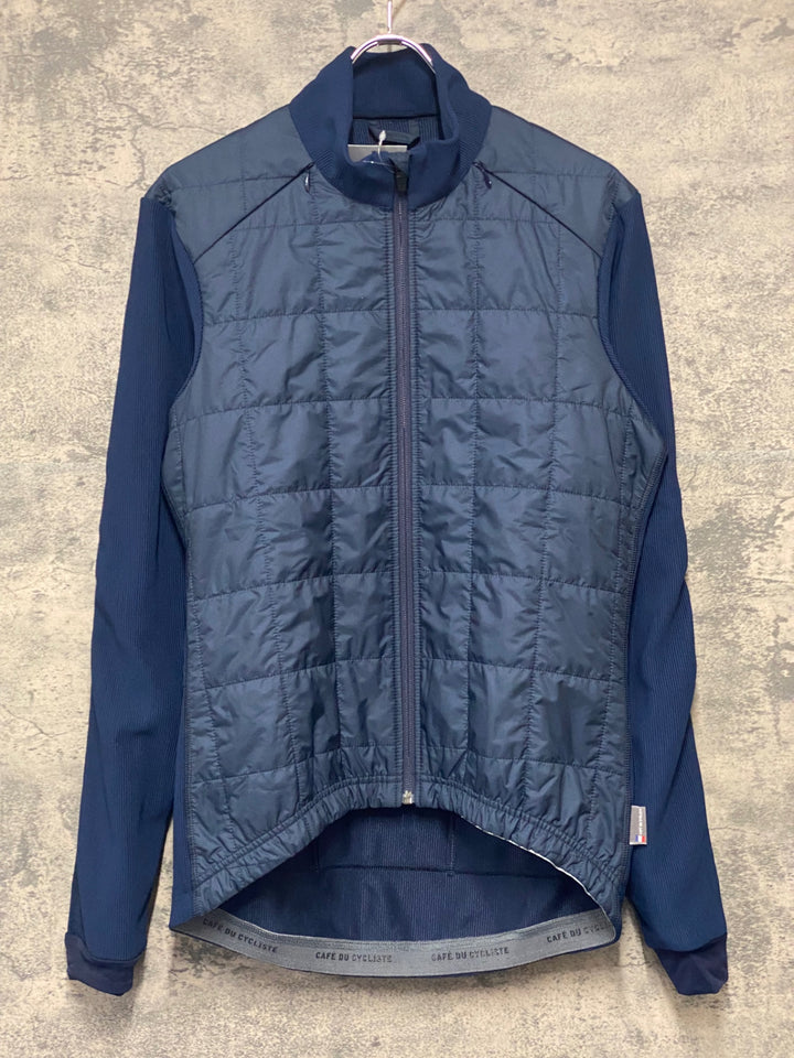 JY600 カフェドシクリステ CAFE DU CYCLISTE Leonie Men 長袖 サイクルジャケット 紺 L 中綿 ダウン