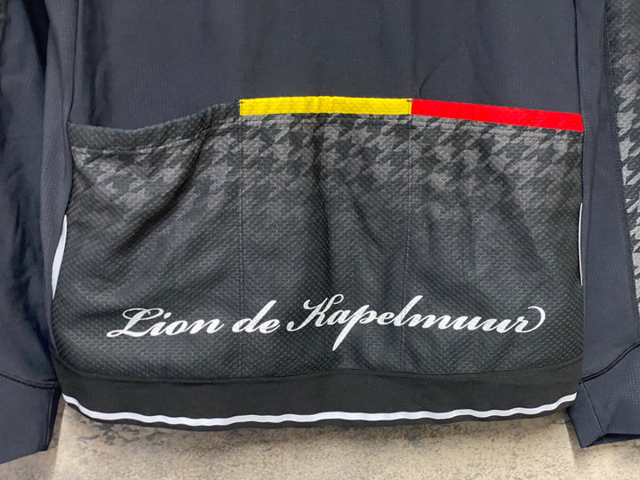 KN359 リオンドカペルミュール Lion de KAPELMUUR 長袖 サイクルジャージ 裏起毛 黒 XL