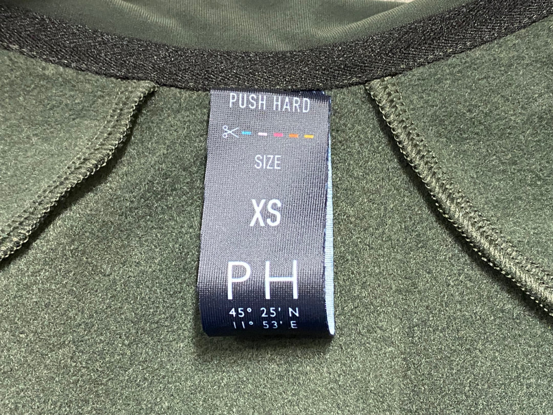 JU082 プッシュハード PUSH HURD 長袖 サイクルジャージ ネイビー オリーブ XS 裏起毛