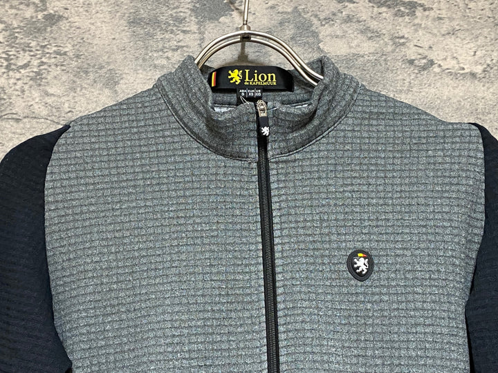 JS173 リオンドカペルミュール Lion de KAPELMUUR 長袖 サイクルジャージ 黒 グレー S 裏起毛