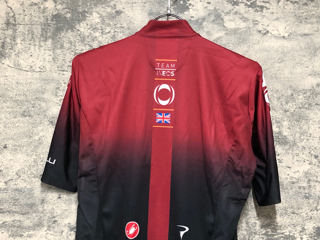 KD941 カステリ CASTELLI 半袖 サイクルジャージ 赤 黒 M INEOS