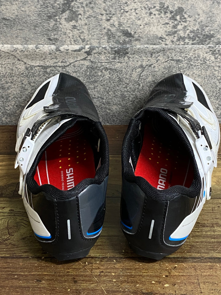JY958 シマノ SHIMANO R171 SH-R171W ビンディングシューズ EU43 白黒 3穴