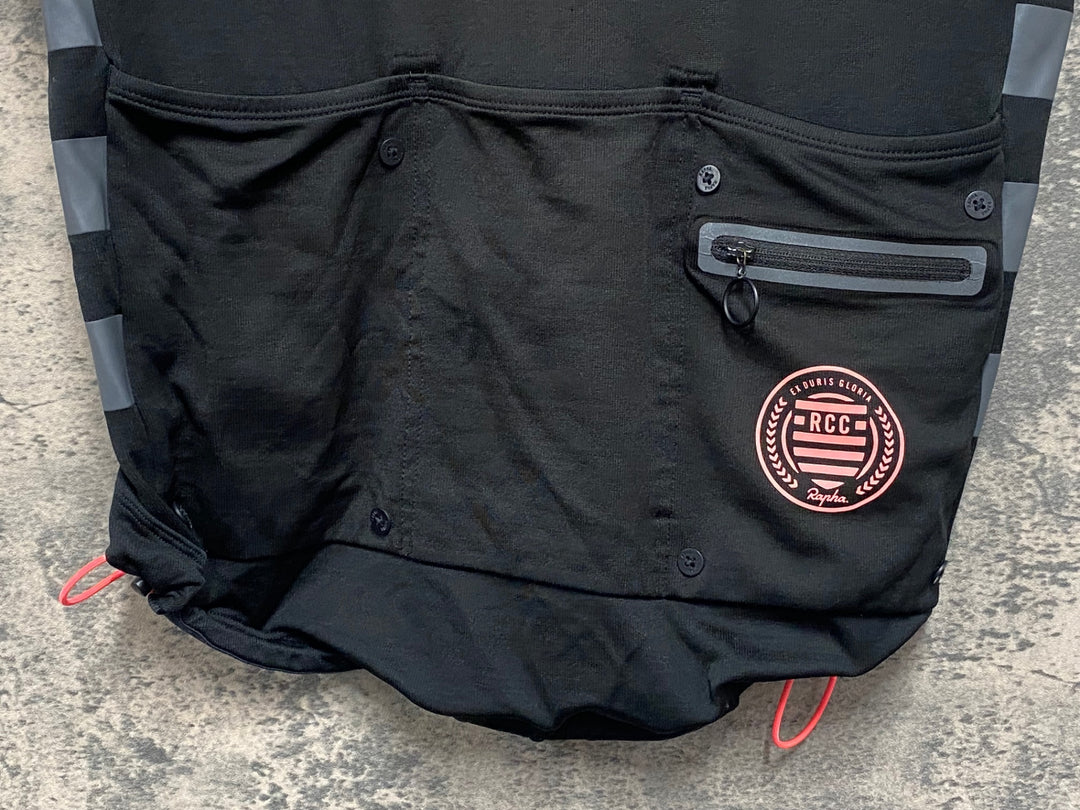 JV263 ラファ Rapha MEN'S CLASSIC JERSEY RCC 半袖 サイクルジャージ 黒 L ※チャック破損