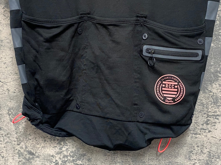 JV263 ラファ Rapha MEN'S CLASSIC JERSEY RCC 半袖 サイクルジャージ 黒 L ※チャック破損