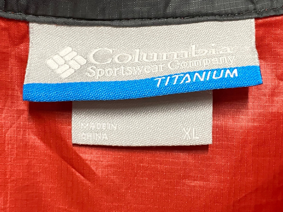 JN601 コロンビア Columbia TITANIUM 長袖 ウィンドブレーカー 赤 XL 汚れあり