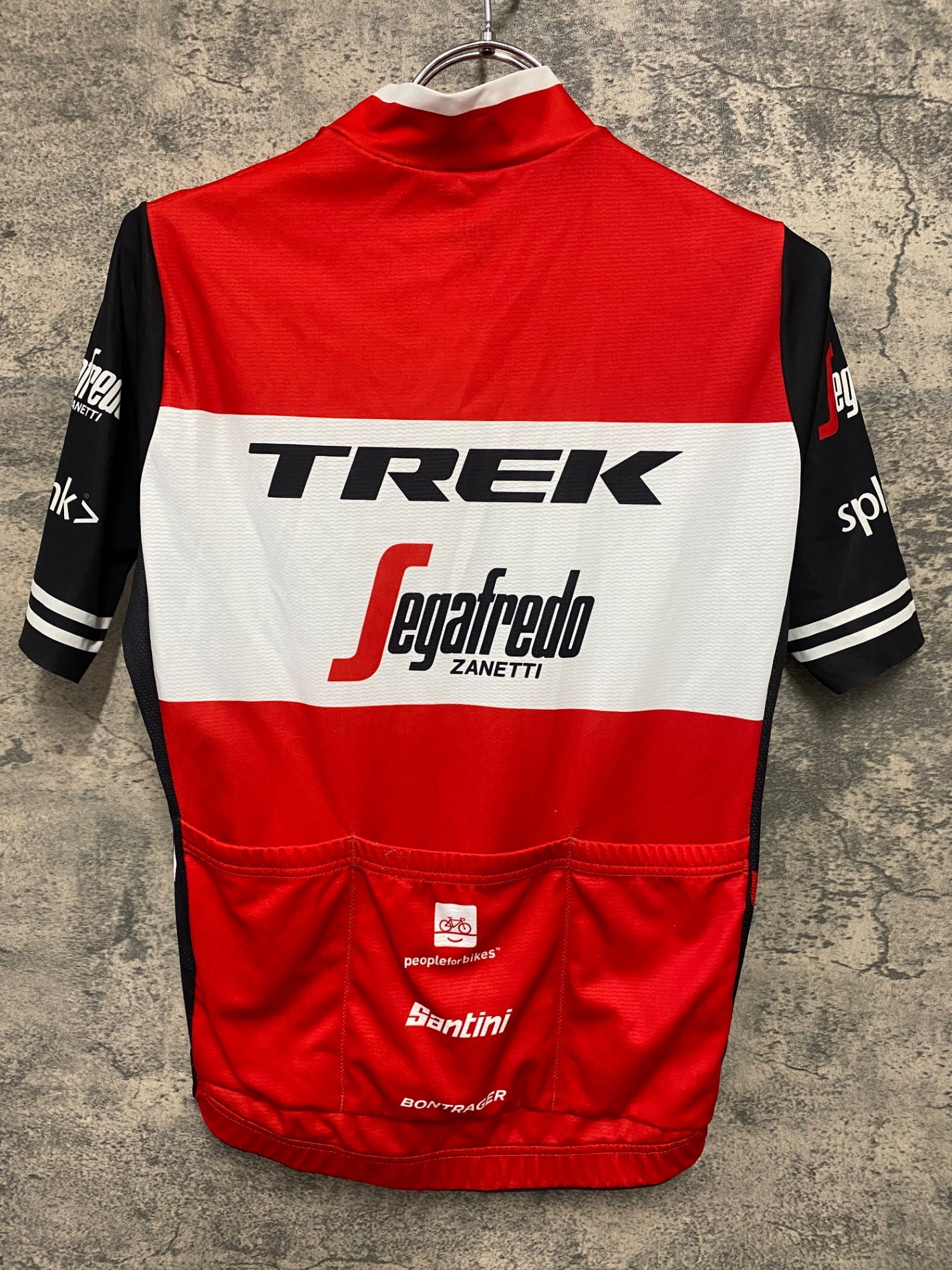 JT579 サンティーニ Santini 半袖 サイクルジャージ 赤 白 XS TREK