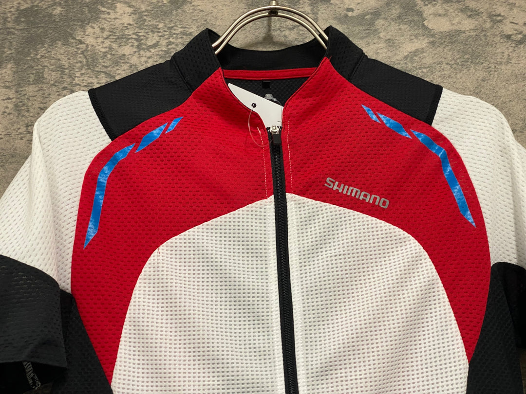 JX734 シマノ SHIMANO 半袖 サイクルジャージ 赤黒白 M