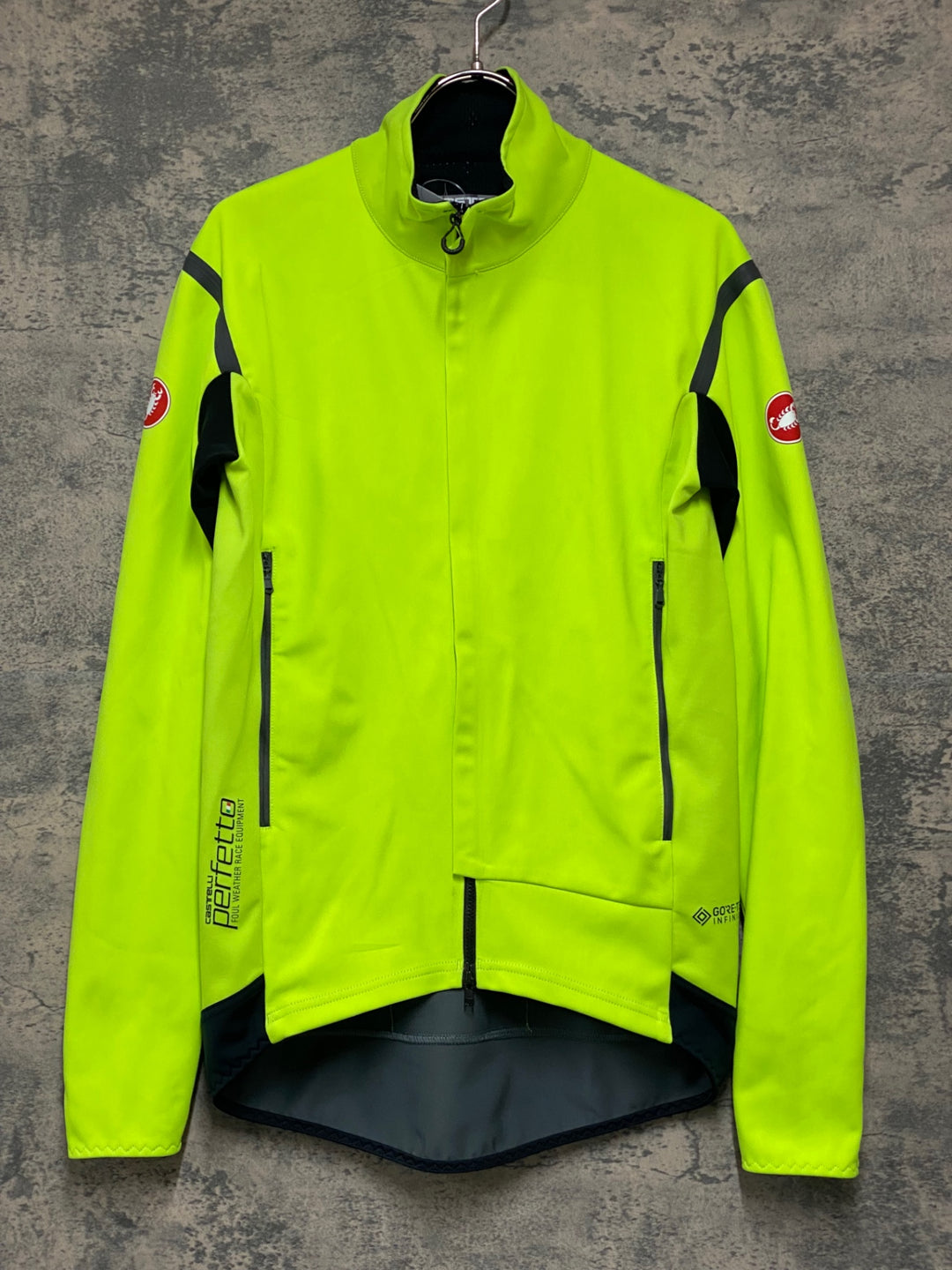 KG811 カステリ CASTELLI ロッソコルサ ROSSO CORSA perfetto 長袖 サイクルジャケット ネオンイエロー M GORE-TEX INFINIUM
