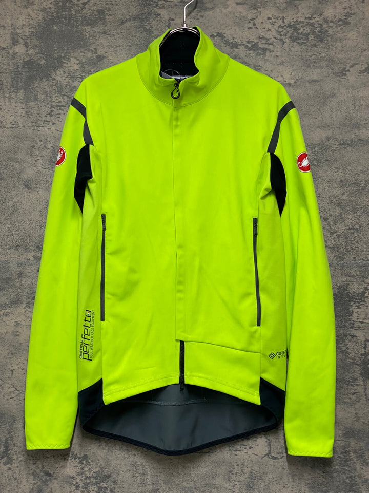KG811 カステリ CASTELLI ロッソコルサ ROSSO CORSA perfetto 長袖 サイクルジャケット ネオンイエロー M GORE-TEX INFINIUM