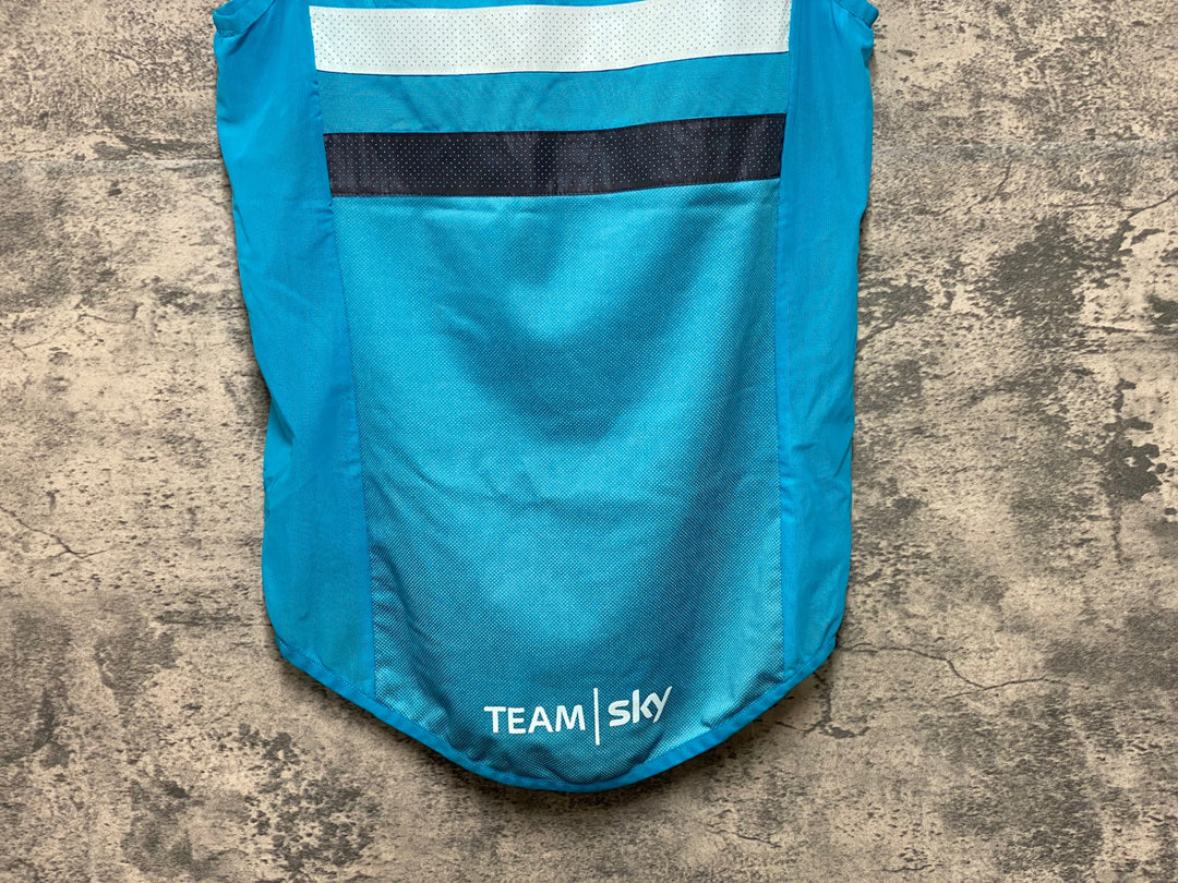 KP954 ラファ Rapha TEAM sky TRAINING BREVET GILET ジレ サイクルベスト 黒 スライブルー XS