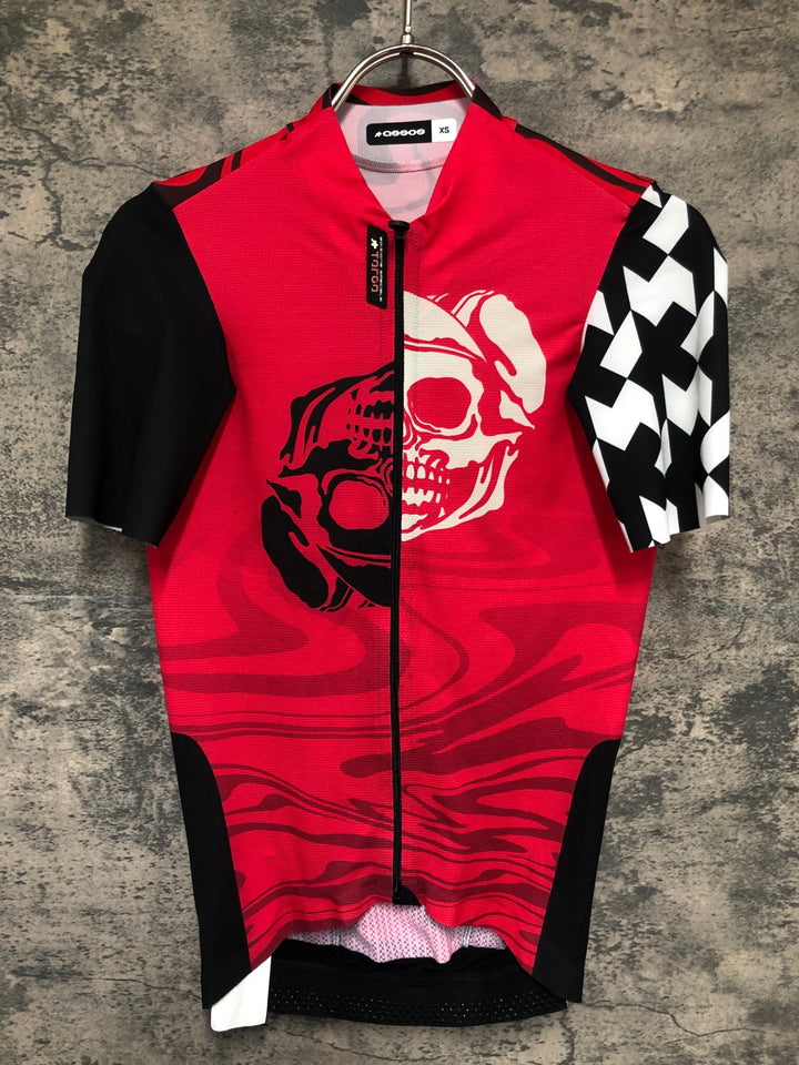 KL637 アソス ASSOS EQUIPE RS JERSEY S9 TARGA SPEED CLUB 2023 半袖 サイクルジャージ 赤 黒 XS