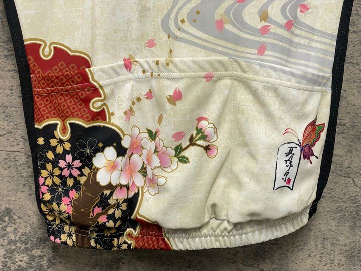 JU136 パールイズミ PEARL iZUMi 半袖 サイクルジャージ L 桜 総柄
