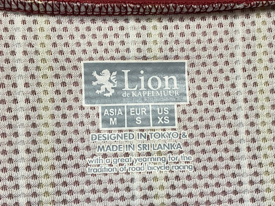 JY806 リオンドカペルミュール Lion de KAPELMUUR 半袖 サイクルジャージ 赤 黒 M ※スレ大