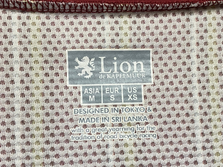 JY806 リオンドカペルミュール Lion de KAPELMUUR 半袖 サイクルジャージ 赤 黒 M ※スレ大