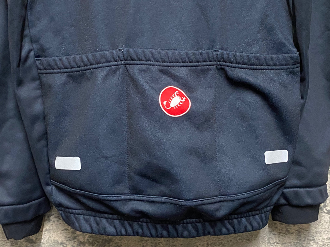 KE086 カステリ CASTELLI UNFAIR ADVANTAGE 長袖 サイクルジャケット GORE WINDSTOPPER 黒 S 裏起毛 ※擦れ