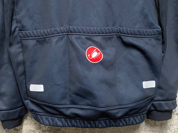 KE086 カステリ CASTELLI UNFAIR ADVANTAGE 長袖 サイクルジャケット GORE WINDSTOPPER 黒 S 裏起毛 ※擦れ