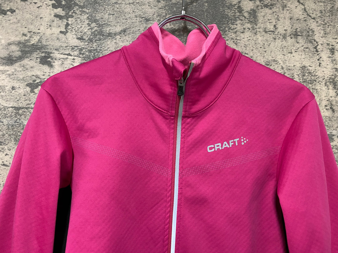 JI614 クラフト CRAFT 長袖 サイクルジャージ ピンク S 裏起毛 レディース