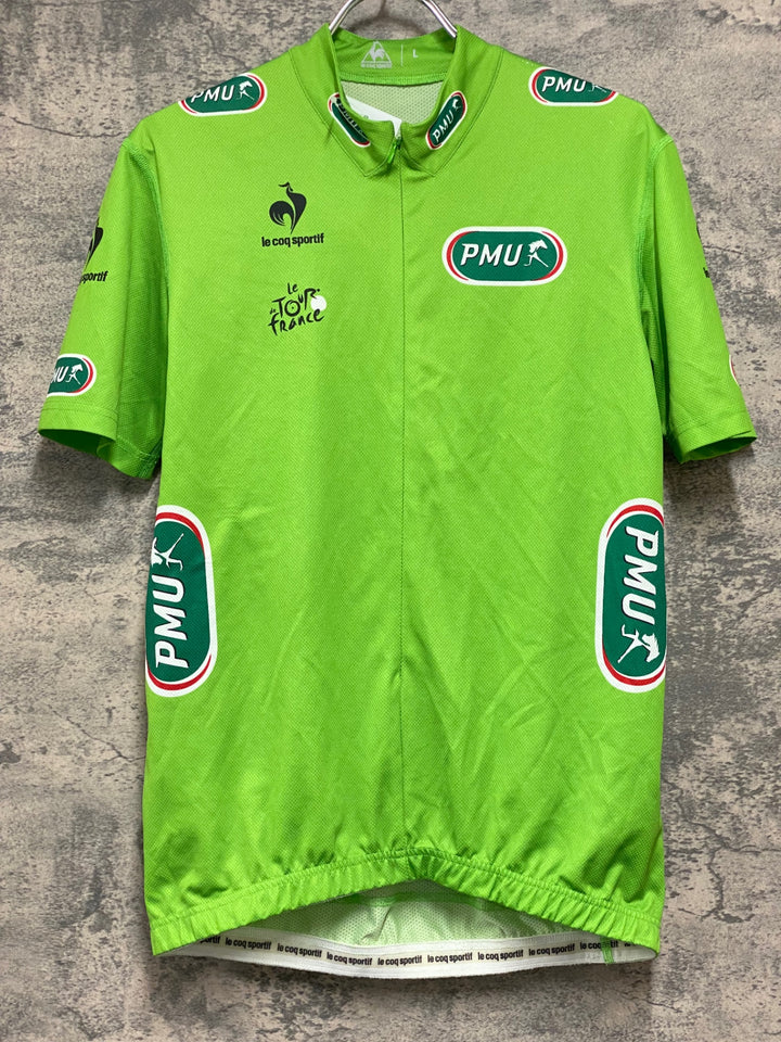 KB563 ルコックスポルティフ le coq sportif 半袖 サイクルジャージ 緑 L