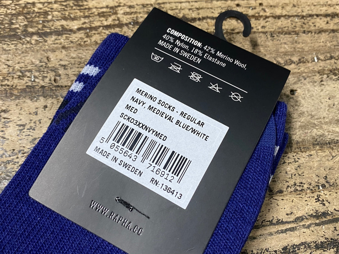 JN734 ラファ Rapha MERINO SOCKS サイクルソックス ネイビー REGULAR