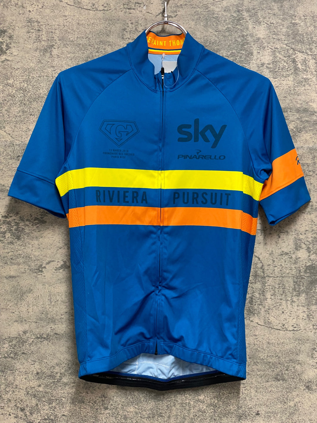 JW056 ラファ Rapha TEAM SKY RIVIERA PURSUIT JERSEY 半袖サイクルジャージ 青 S