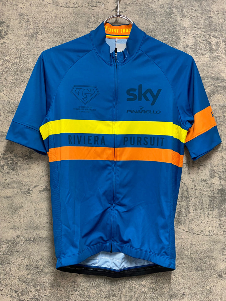 JW056 ラファ Rapha TEAM SKY RIVIERA PURSUIT JERSEY 半袖サイクルジャージ 青 S