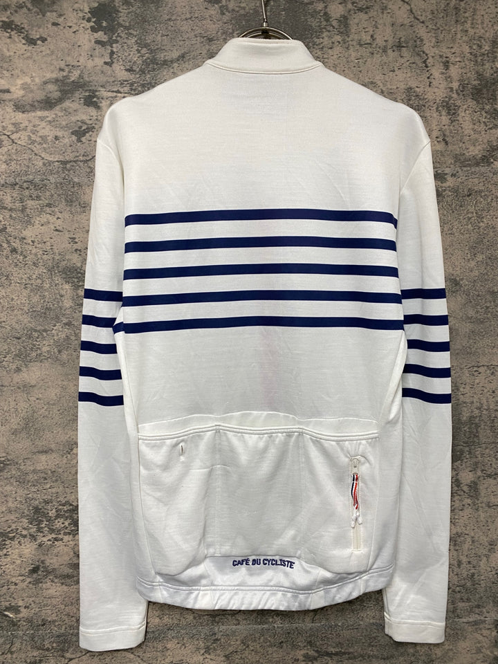 JY705 カフェドシクリステ Cafe du Cycliste Claudette 長袖 サイクルジャージ 白 S ※毛玉,