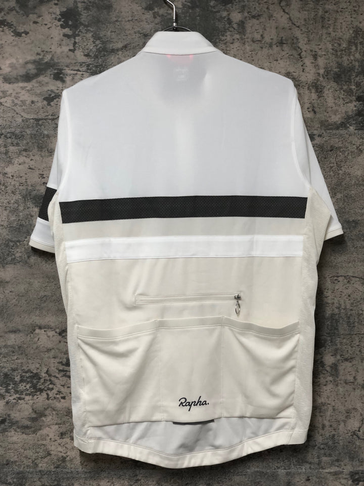 KN651 ラファ Rapha BREVET LIGHTWEIGHT JERSEY 半袖 サイクルジャージ 白 L